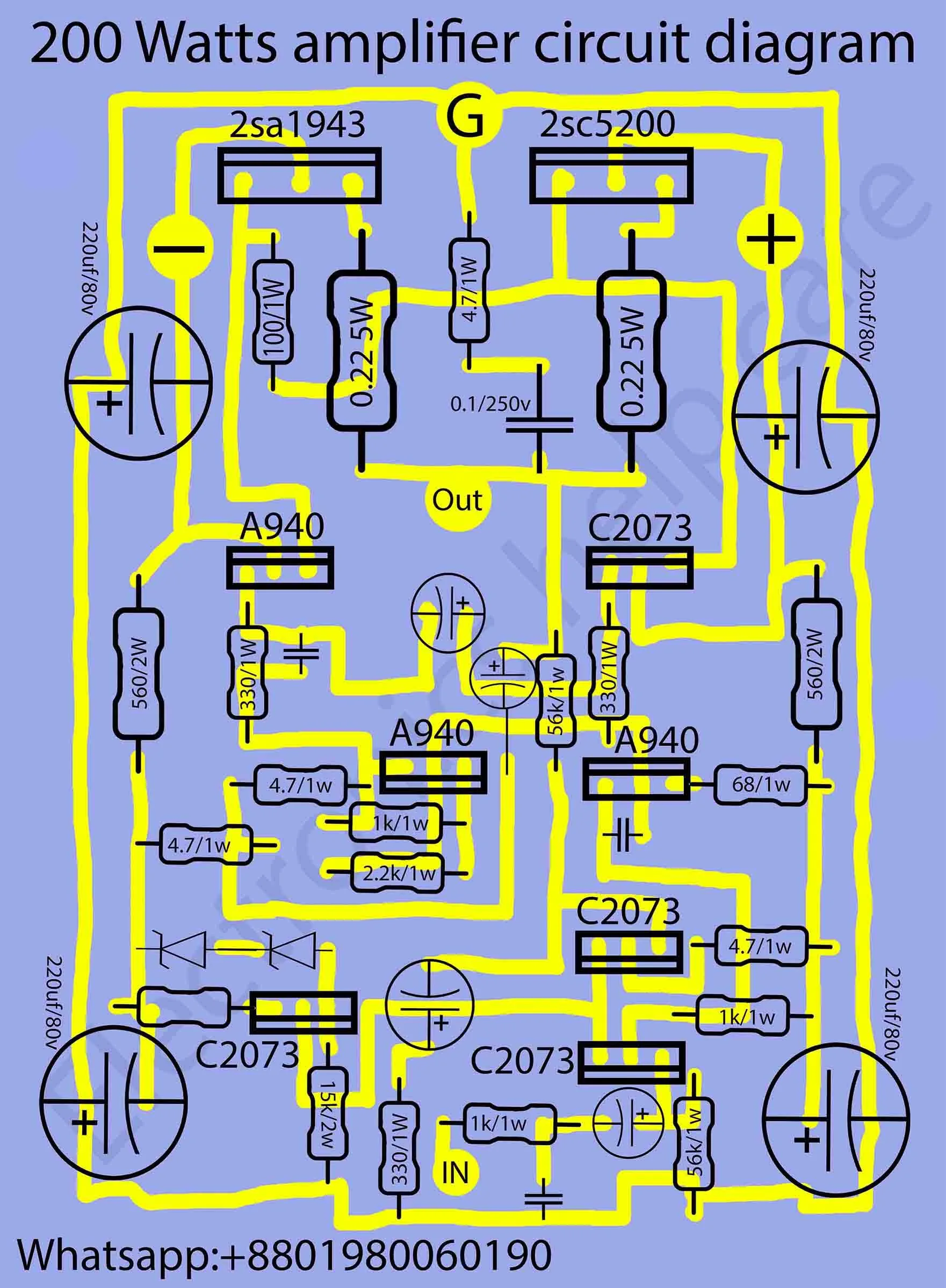 200 Watts Amplifier Circuit Electronics Help Care Amplifier Circuit Diagram Circuit