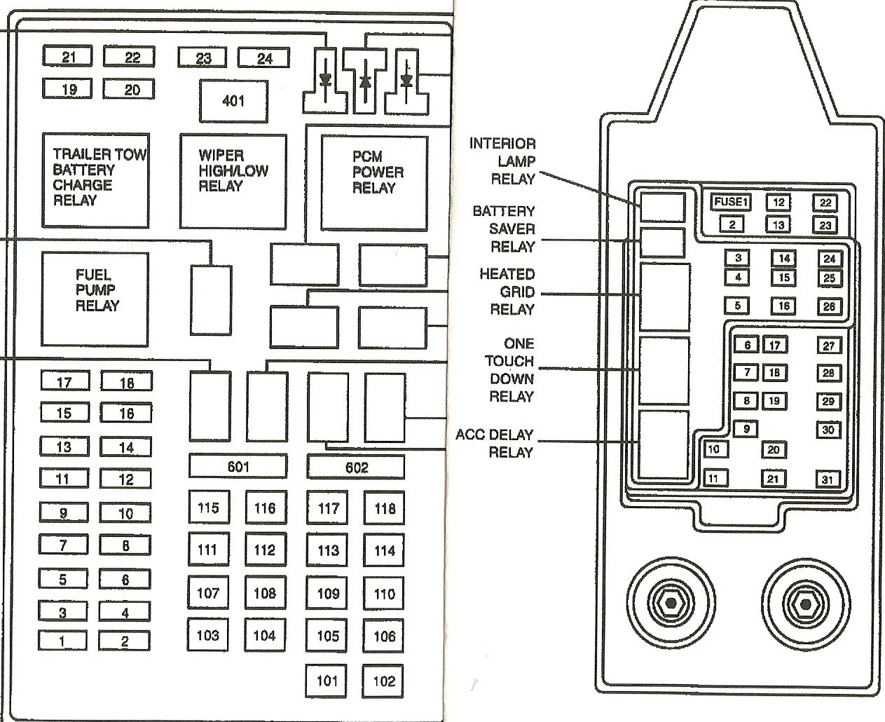 2000 Ford Excursion Fuse Panel Layout
