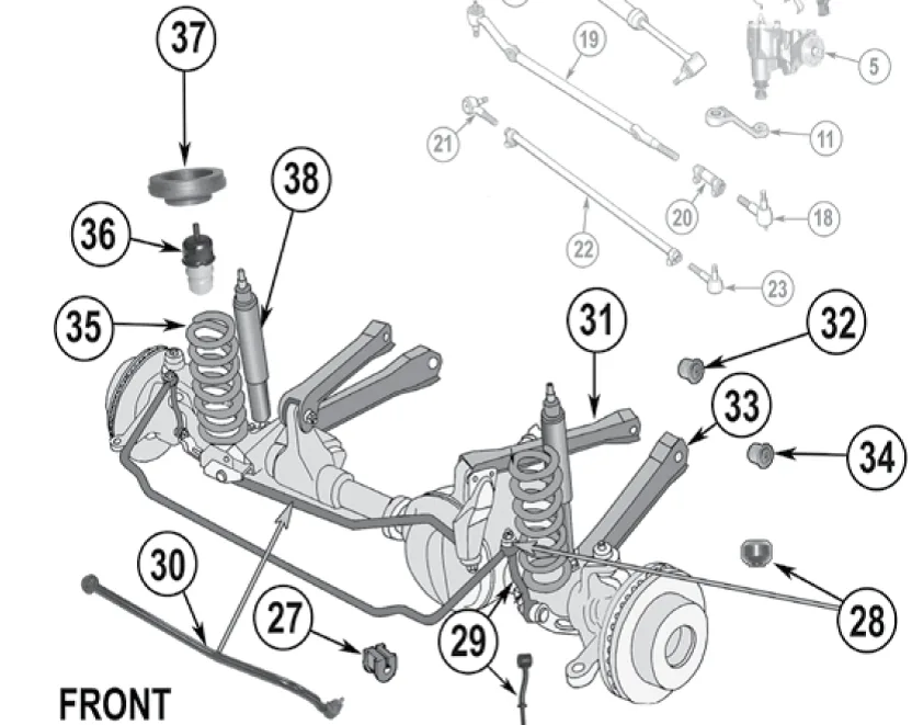 2001 Jeep Cherokee Undercarriage Schematic Diagram
