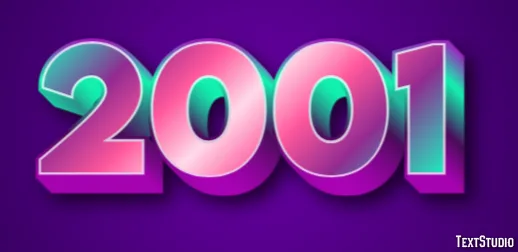 2001 Text Effect And Logo Design Number