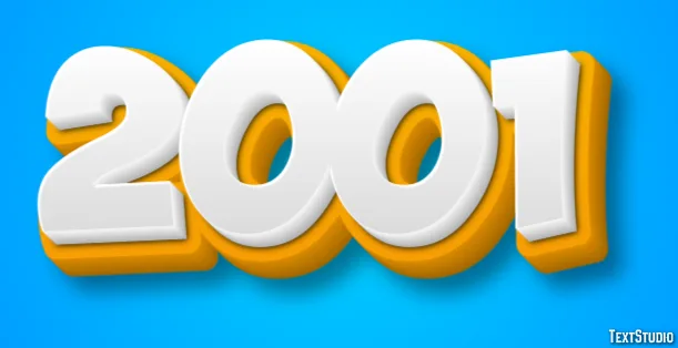 2001 Text Effect And Logo Design Number