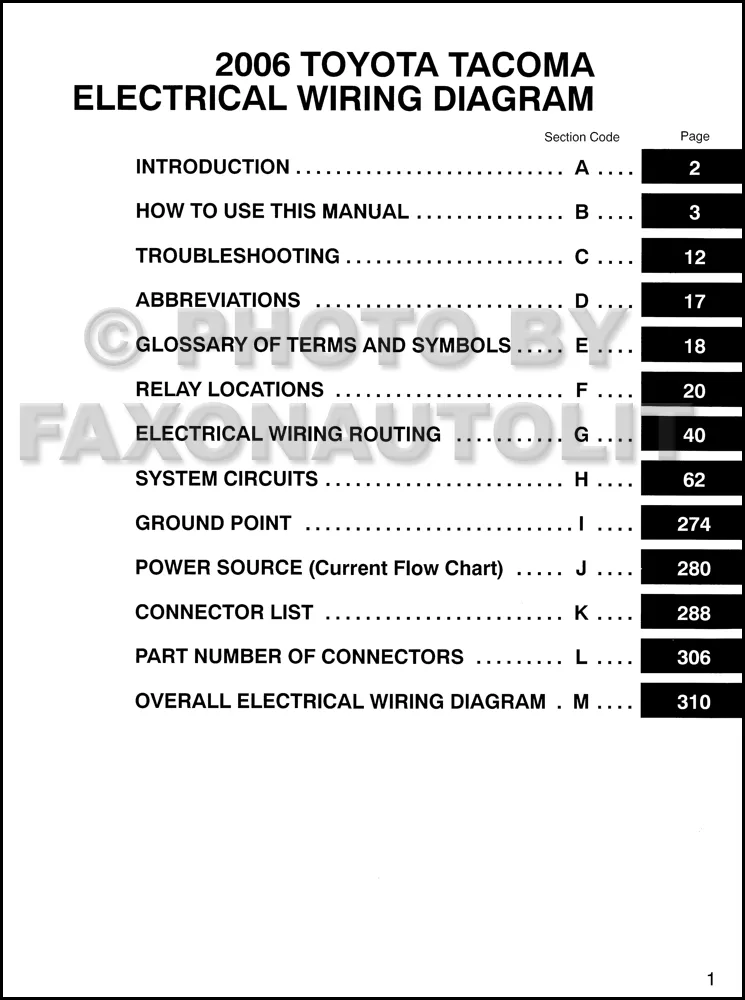 2001 Toyota Tacoma Wiring Diagram For Your Needs