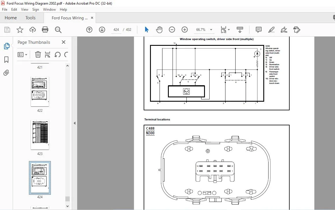 2002 Ford Focus Wiring Diagram Manual Pdf Download Heydownloads Manual Downloads