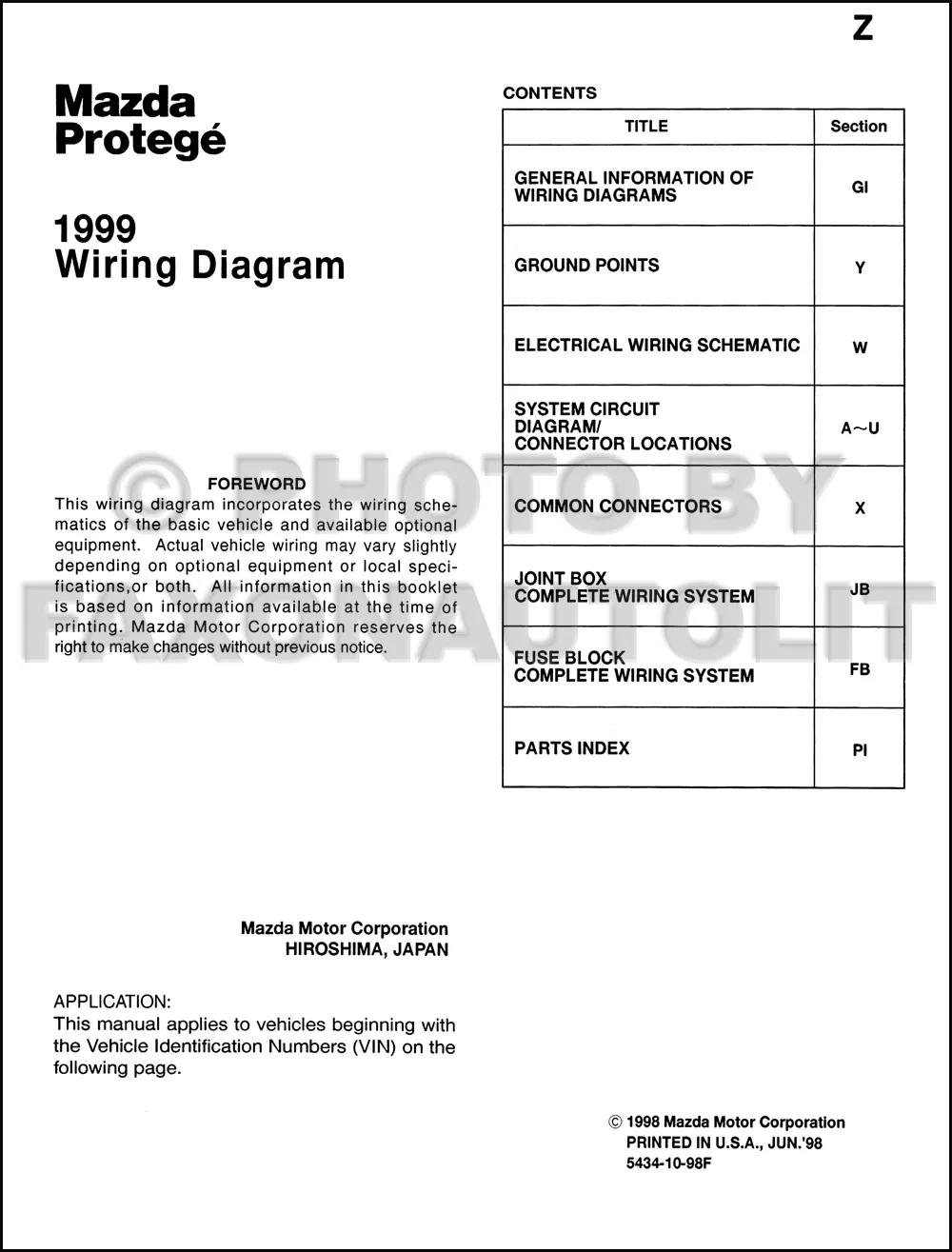 2002 Mazda Protege 5 Fuse Box Diagram Mainwery