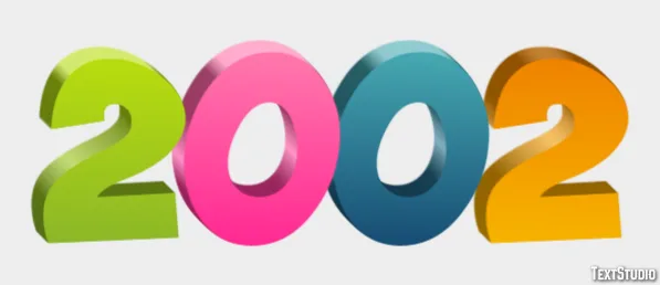 2002 Text Effect And Logo Design Number