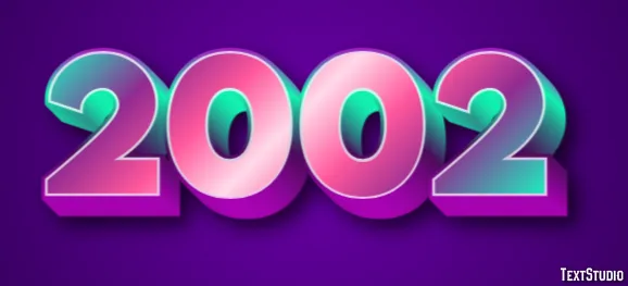 2002 Text Effect And Logo Design Number