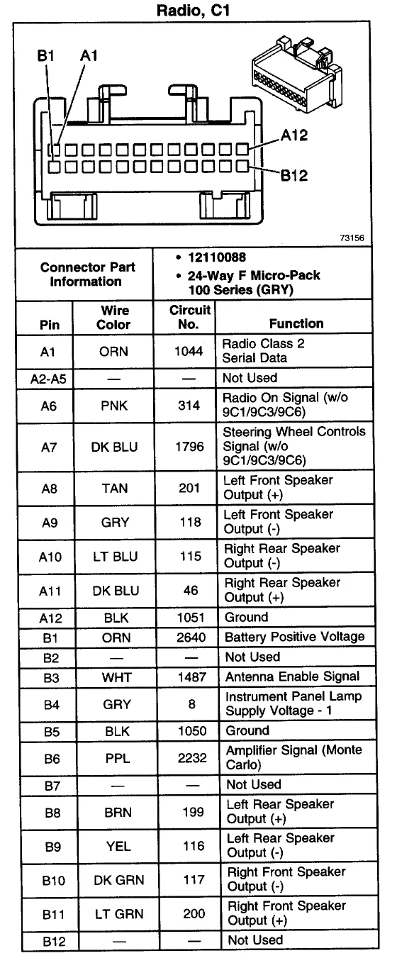 2003 Chevy Cavalier Stereo Wiring Diagram