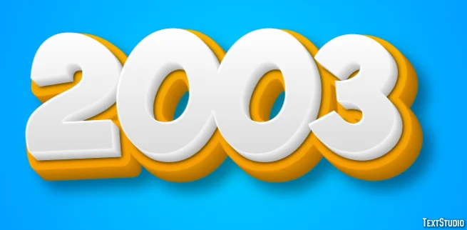 2003 Text Effect And Logo Design Number