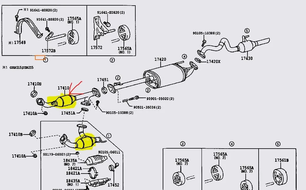 2004 Toyota 4Runner Catalytic Converter Diagram Order