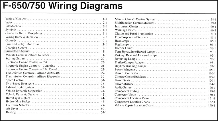 2007 Ford F650 F750 Super Dutytruck Wiring Diagram Manual Original