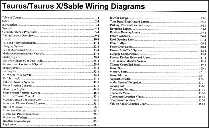 2008 Ford Taurus Taurus X Sable Wiring Diagrams Manual Original