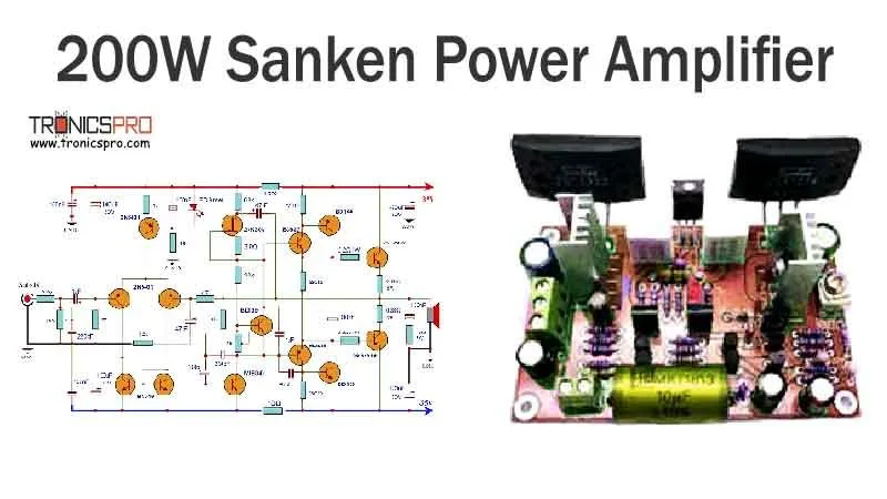 200W Hifi Power Amplifier Circuit Diagram With Sanken Transistors