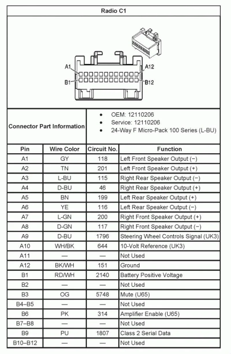 2011 Silverado Radio Wiring Diagram Speaker