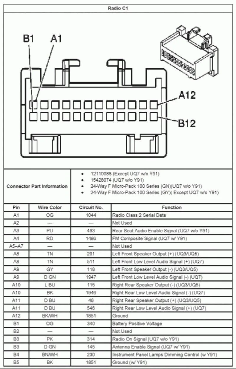 2012 Chevy Impala Radio Wiring Diagram