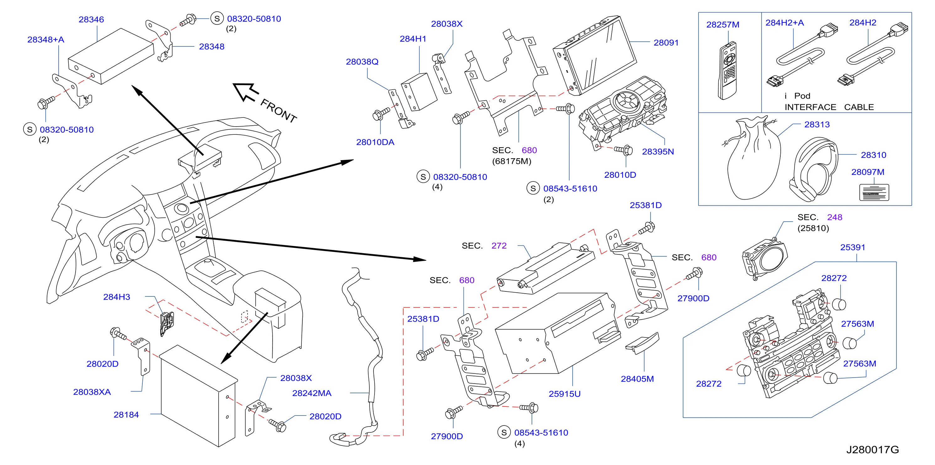 2012 Infiniti Radio Wiring Harness 28098 1Dr0A Genuine Infiniti Part