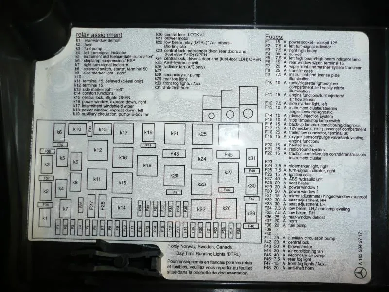 2012 Mercedesbenz E350 4Matic Coupe Fuse Box Diagrams