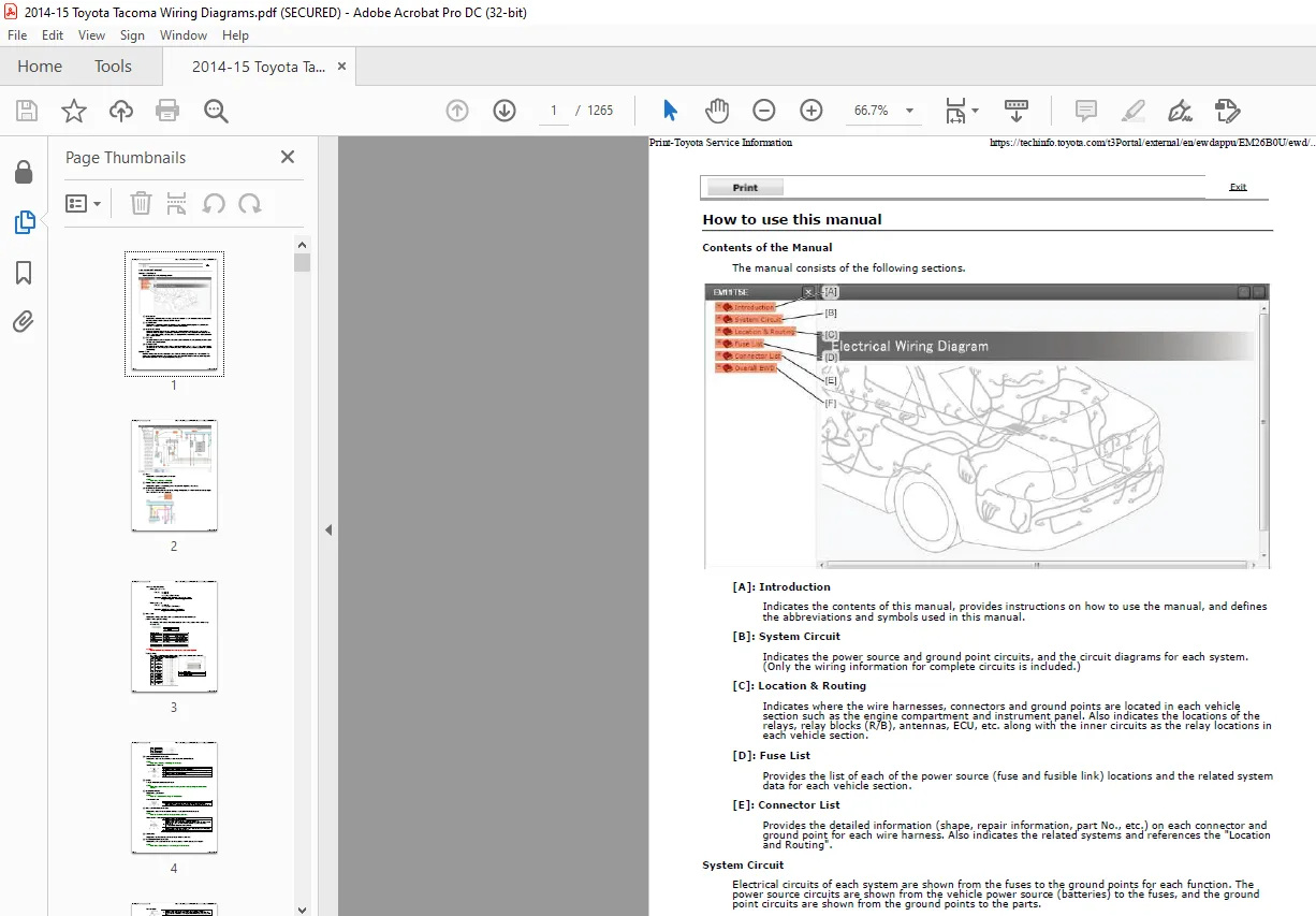 2014 2015 Toyota Tacoma Wiring Diagram Manual Pdf Download Heydownloads Manual Downloads