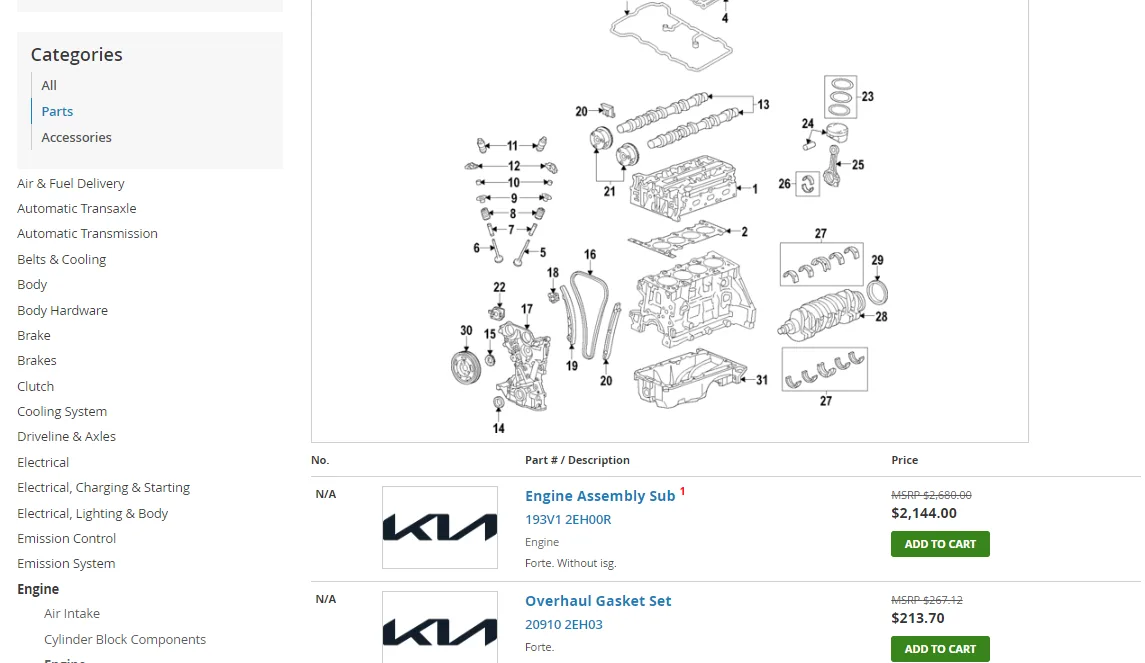 2015 Kia Forte Engine