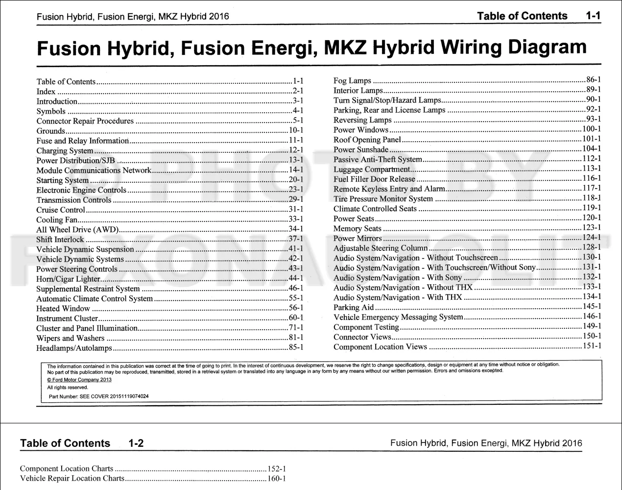 2016 Ford Fusion Energi Hybrid Lincoln Mkz Hybrid Wiring Diagram Manual Original