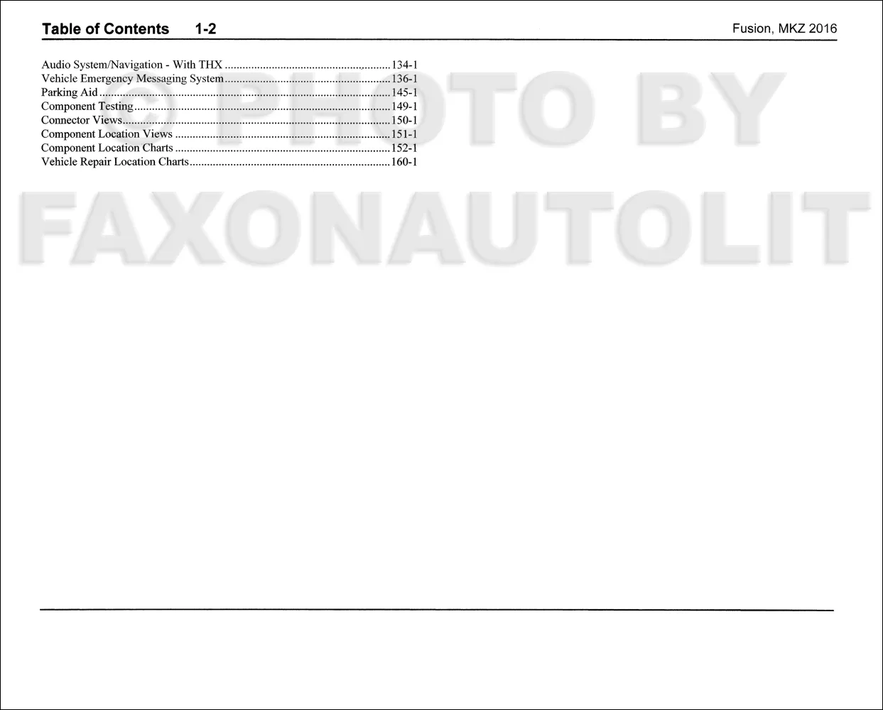 2016 Ford Fusion Lincoln Mkz Wiring Diagram Manual Original