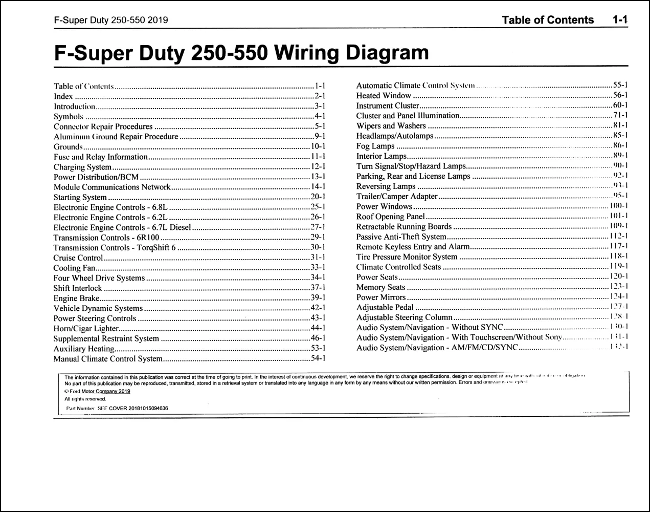 2019 Ford F250 F550 Super Duty Pickup Truck Wiring Diagram Manual Original