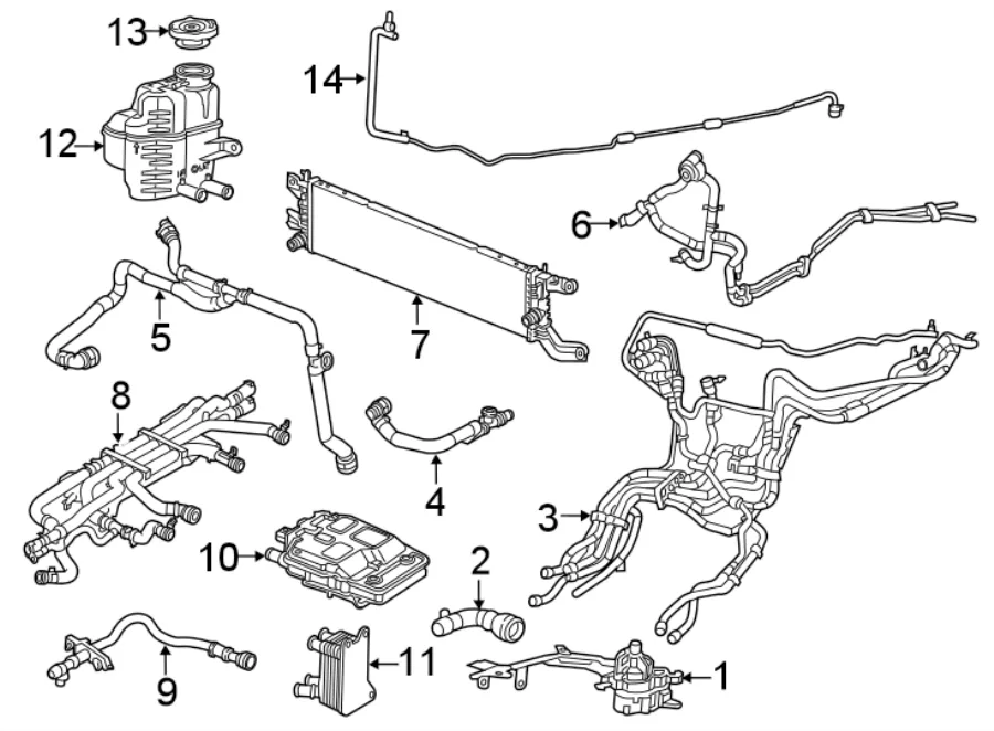 2023 Chrysler Voyager Hose Coolant Drive Motor Inverter Radiator 68238374Ac Mopar Parts