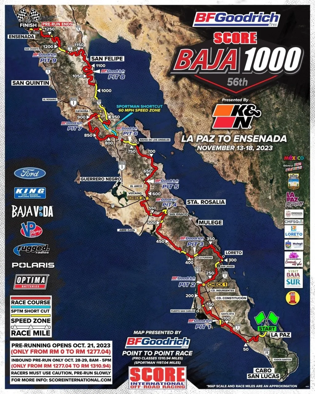 2023 Score Baja 1000 Map Tacoma World