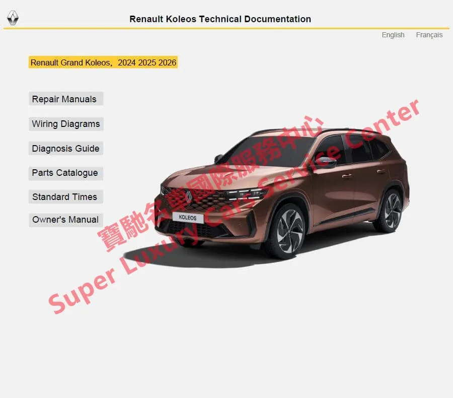 2024 2026 Renault Grand Koleos E Tech Hybrid Service Repair Manual Wiring Diagram Automotive