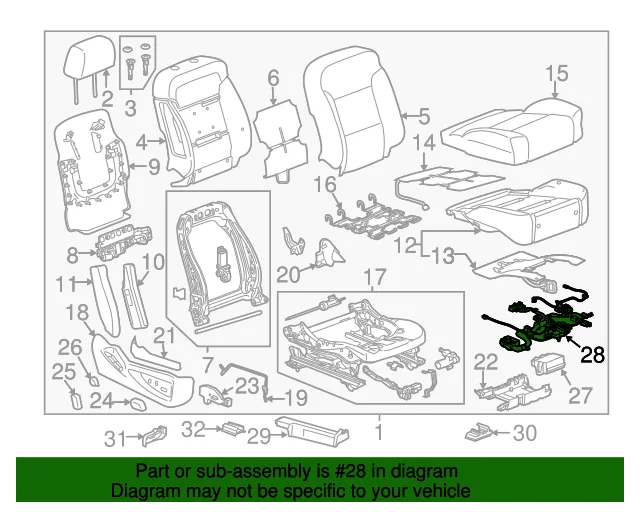 23116730 Gm Power Seat Wiring Harness Gm Parts Store