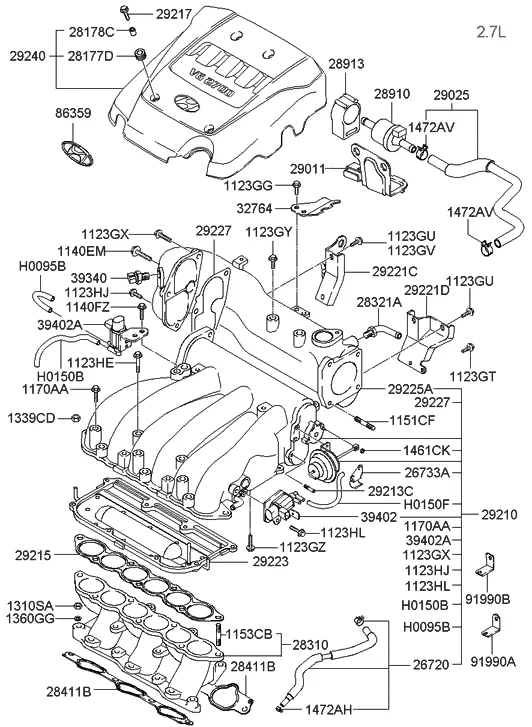 29227 37270 Genuine Hyundai Gasket Surge Tank Pipe