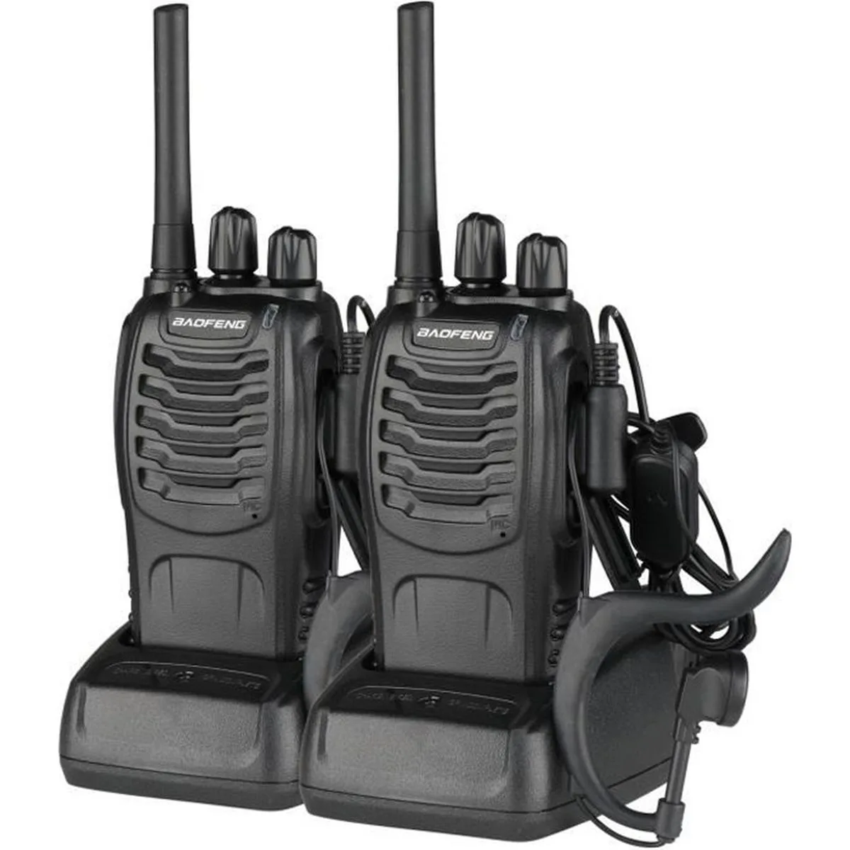 2Pcs Baofeng Bf 88E Talkie Walkie Pmr446Mhz Longue Portée Avec Chargeur Usb 16 Canaux Vox