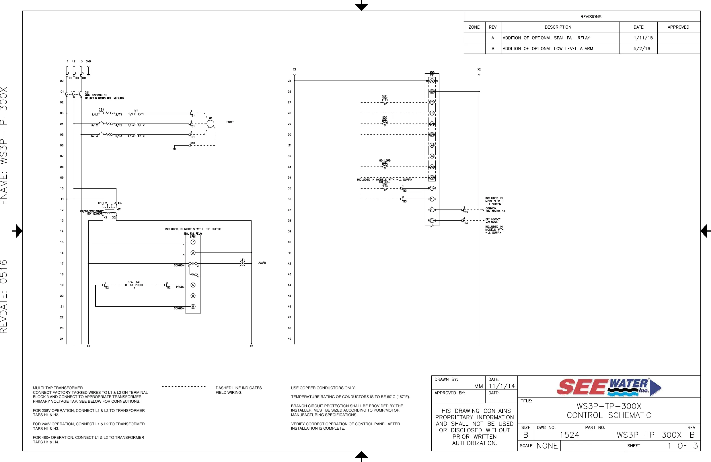 3 551290 See Water Inc Three Phase Simplex Demand Ws3P Tp Pump Control Panel Wiring Diagram