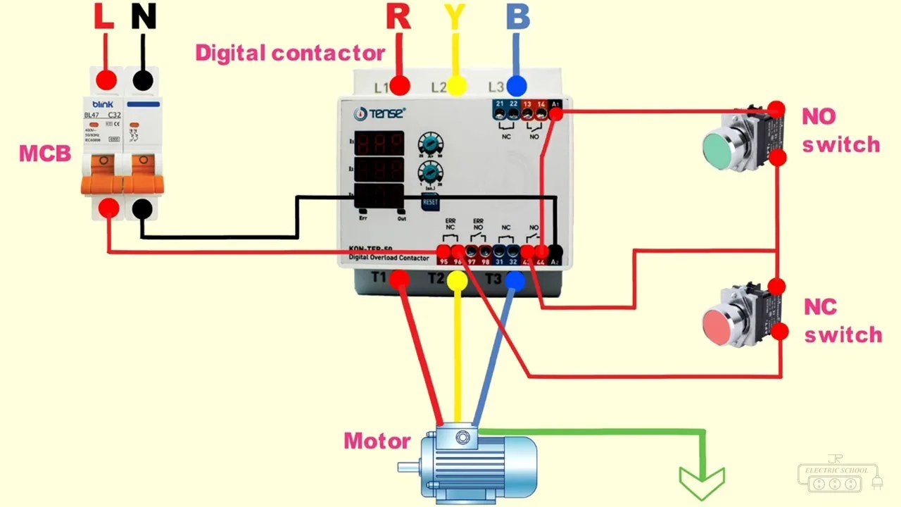 3 Phase Contactor With Overload Wiring Diagram 3 Phase Conta
