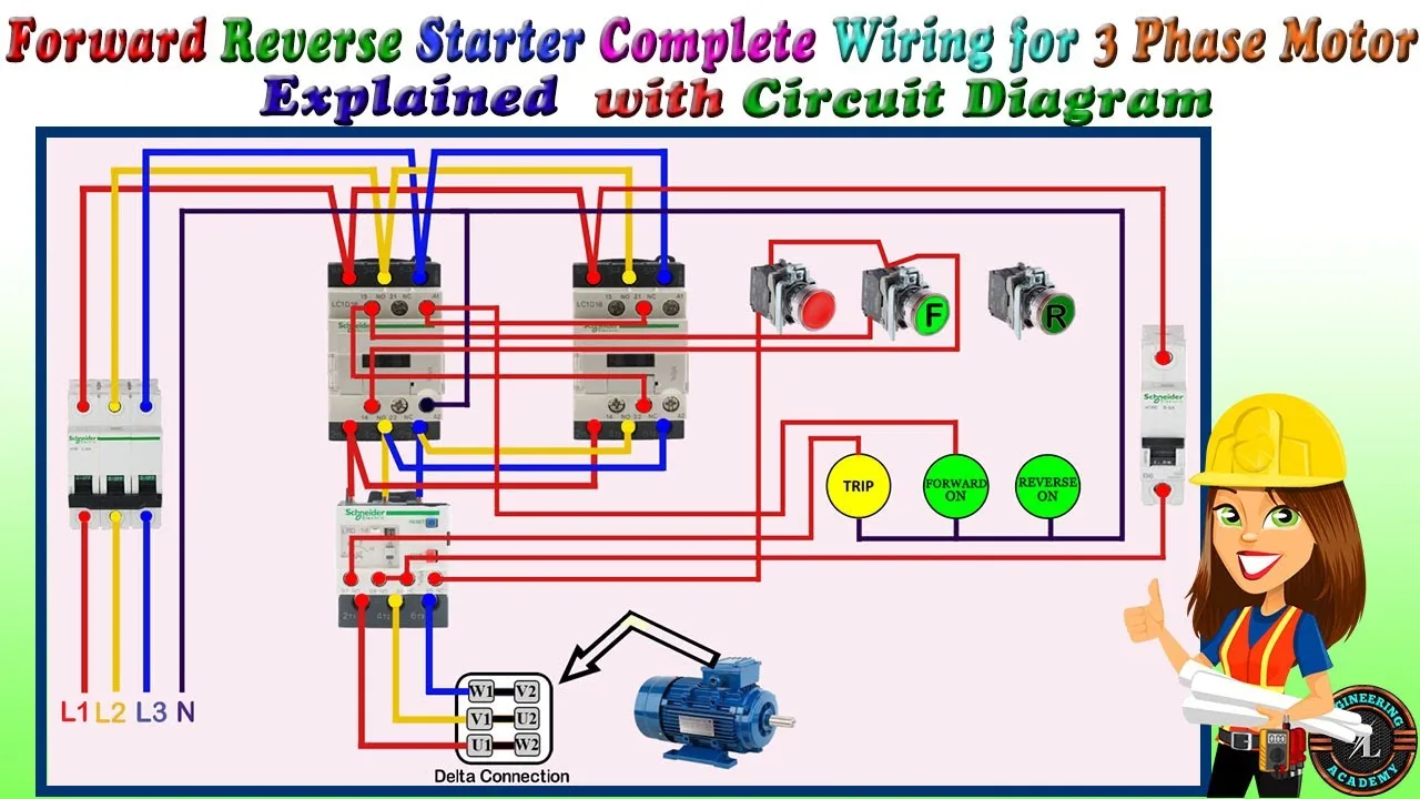 3 Phase Motor Forward Reverse Wiring Diagram