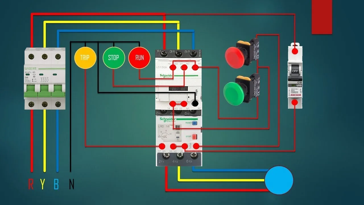 3 Phase Motor Starter Circuit Diagram