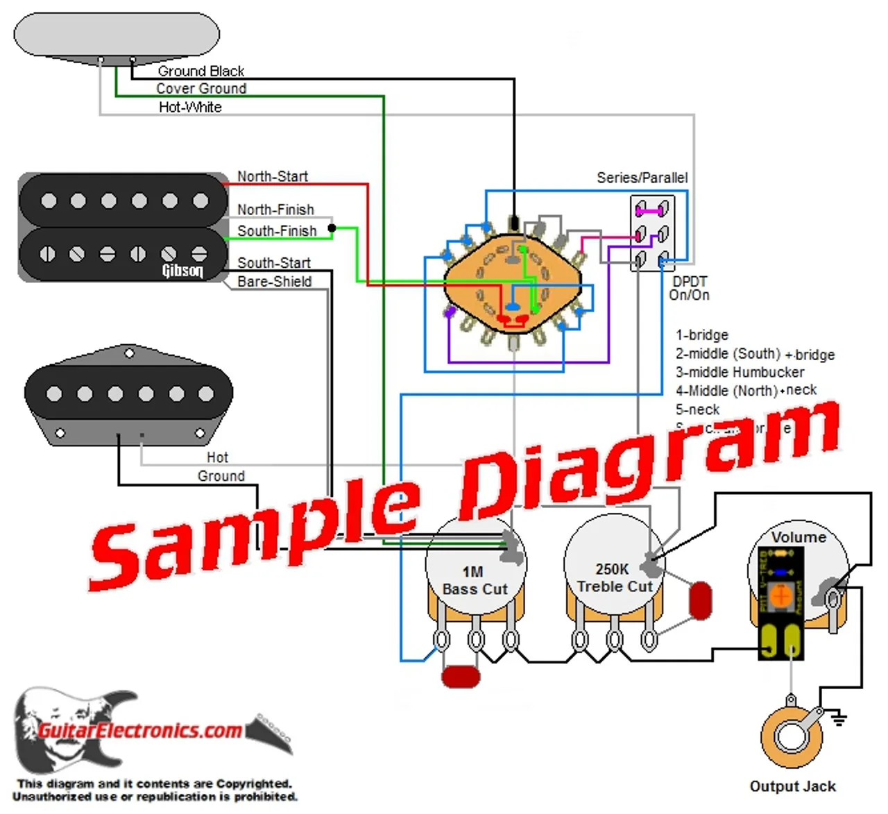 3 Pickup Custom Designed Guitar Wiring Diagrams