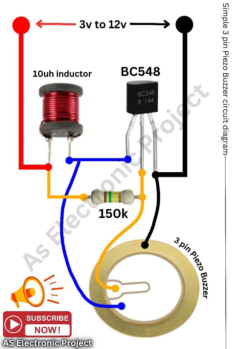 3 Pin Piezo Buzzer Circuit Diagram Artofit
