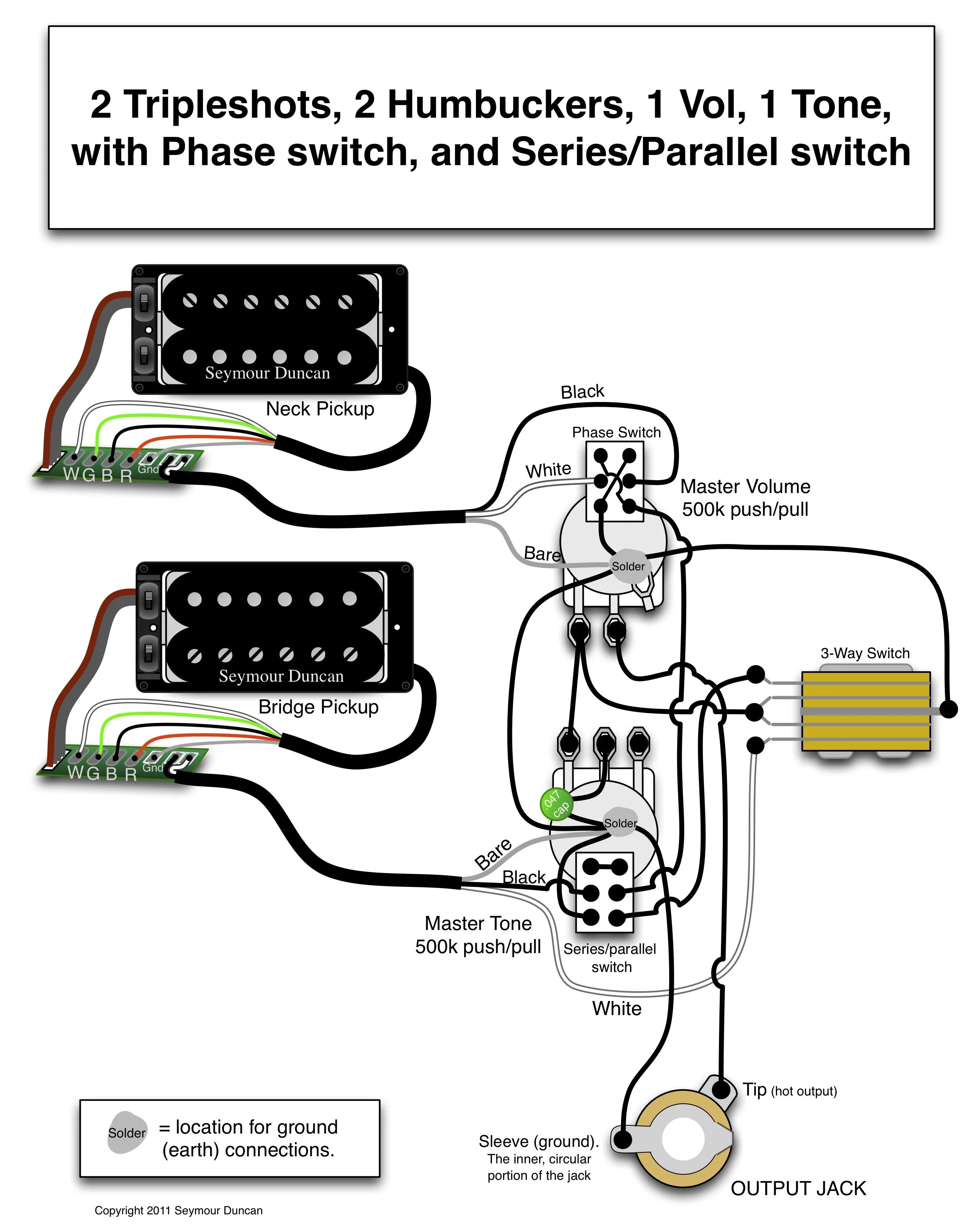 3 Way Switch 2 Humbuckers Diagram Guitar Wiring Duncan Seymo