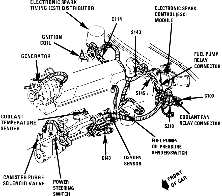 305 V8 Engine Diagram Diagram Of 1986 Chevy C 10 Carburator