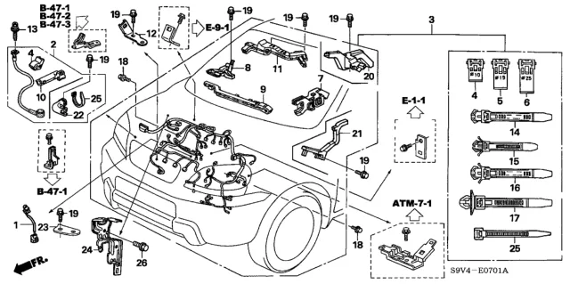 30531 Rca A01 Genuine Honda Sub Wire Knock Sensor