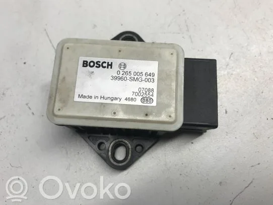 39960Smg003 Honda Civic Capteur De Vitesse De Lacet D Accélération Esp 25 00 Ovoko