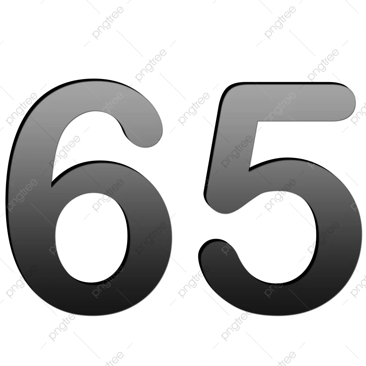 التدرج الأسود 3D رقم 65 65 رقم رمز Png وملف Psd للتحميل مجانا