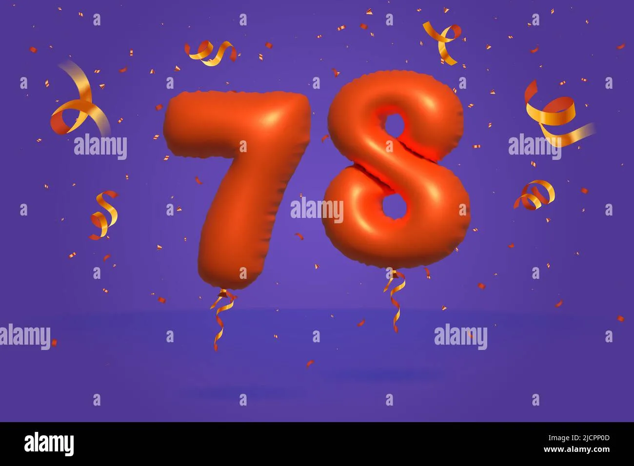 3D Number 78 Sale Off Discount Promotion Made Of Realistic Confetti Foil 3D Orange Helium
