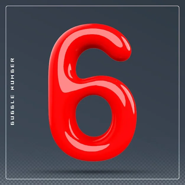 3D Text Number Six Color Red Images Free Download On Freepik