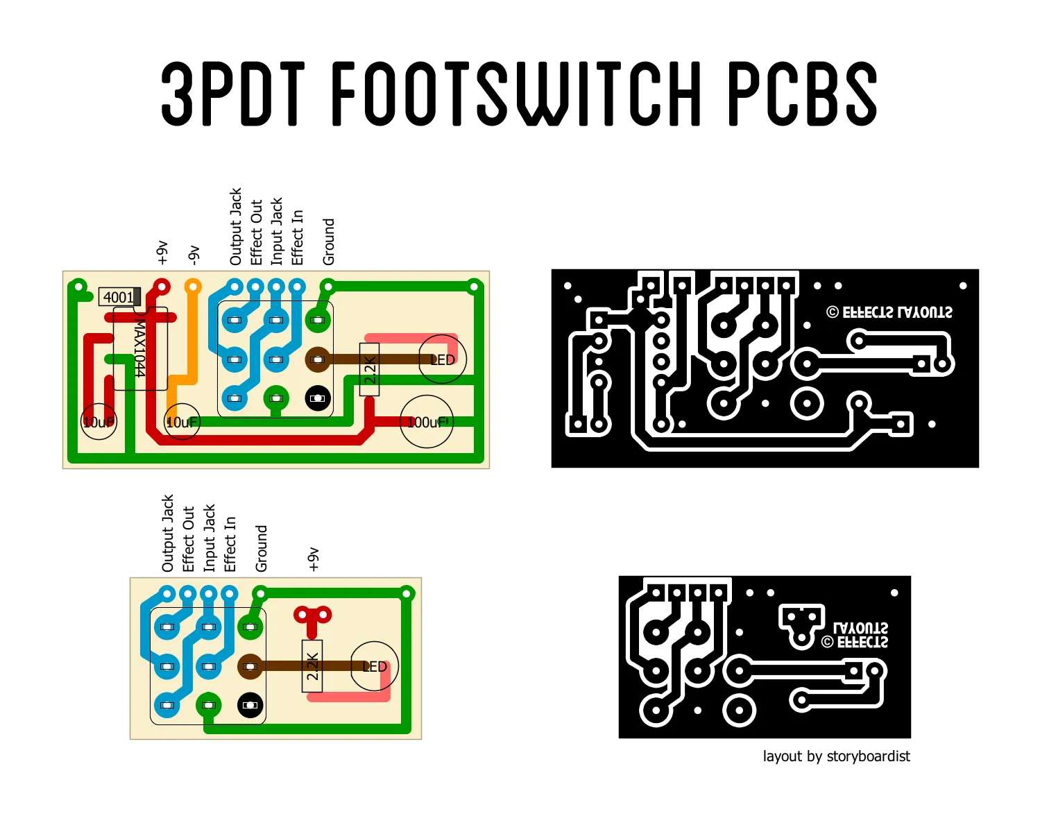 3Pdt Guitar Pedal Footswitch Wiring Pcb Schematics Google Search Guitar Pedals Diy Guitar