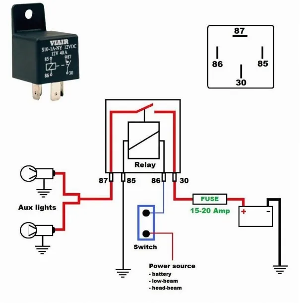 4 Pin Relay Wiring Diagram With Switch