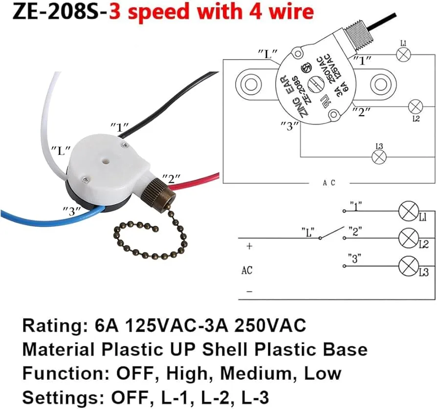 4 Wire Ceiling Fan Switch Wiring Diagram Off Position Wiring