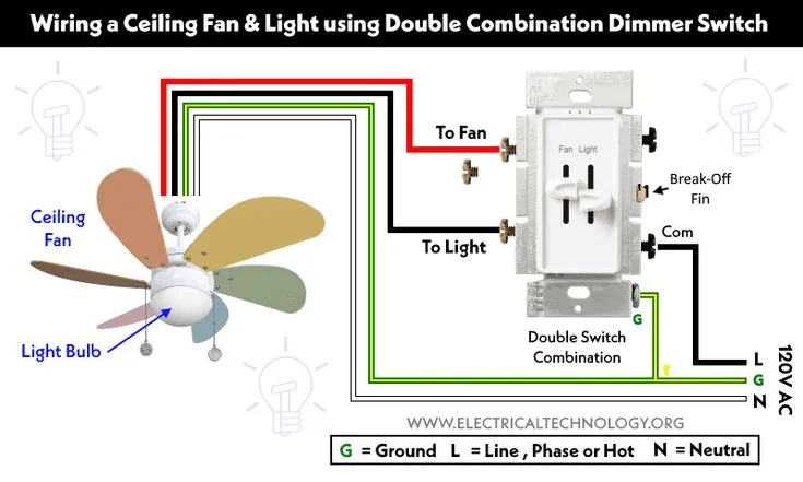 4 Wire Dual Ceiling Fan Dimmer Switch Wiring Diagram How To