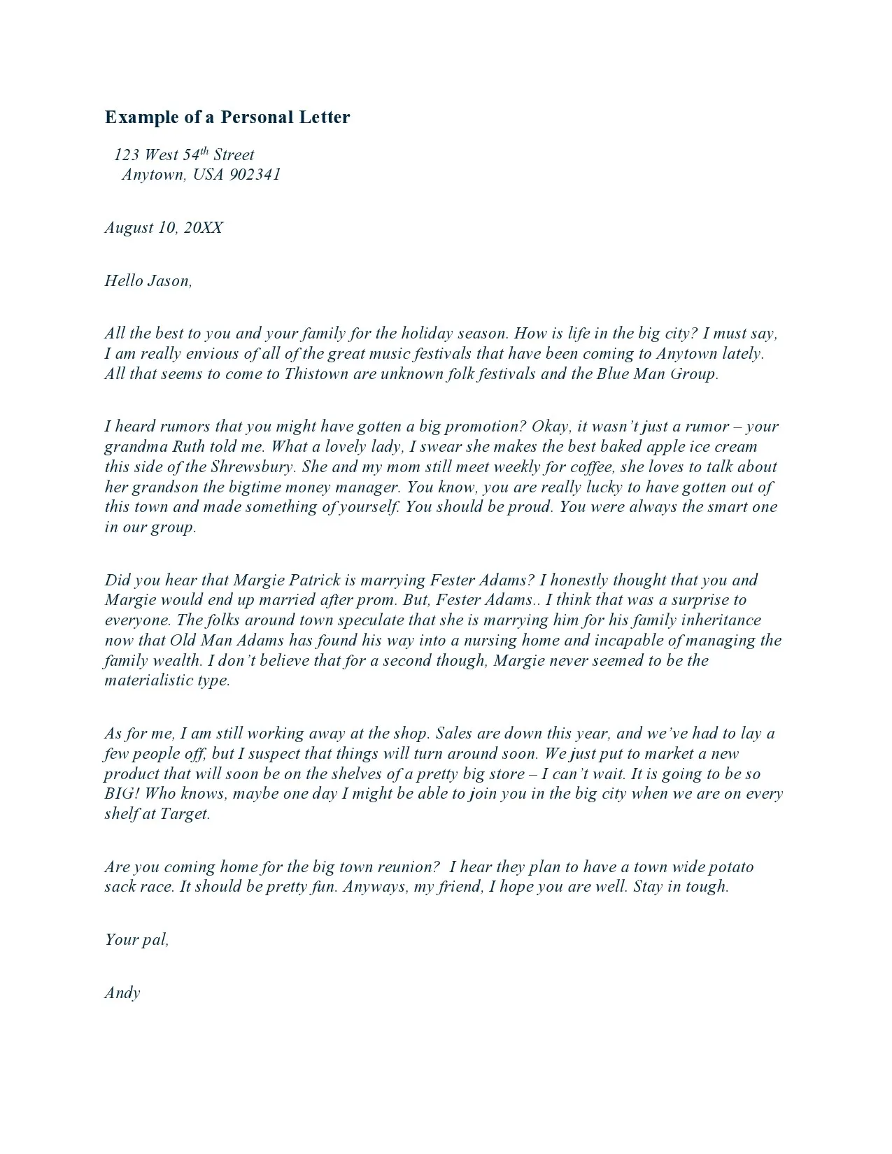 47 Best Personal Letter Format Templates 100 Free ᐅ
