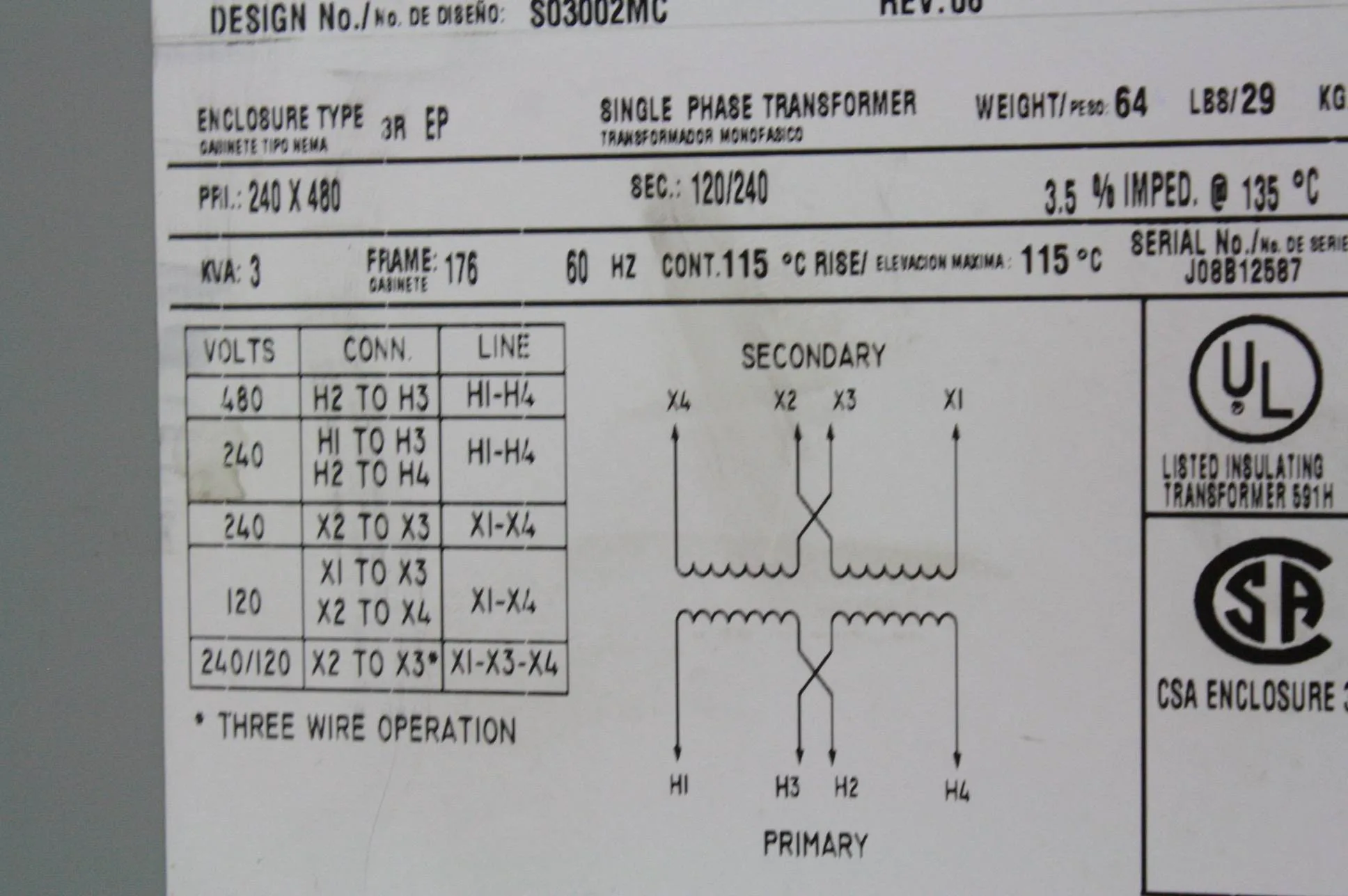 480V To 240V Single Phase Transformer Wiring